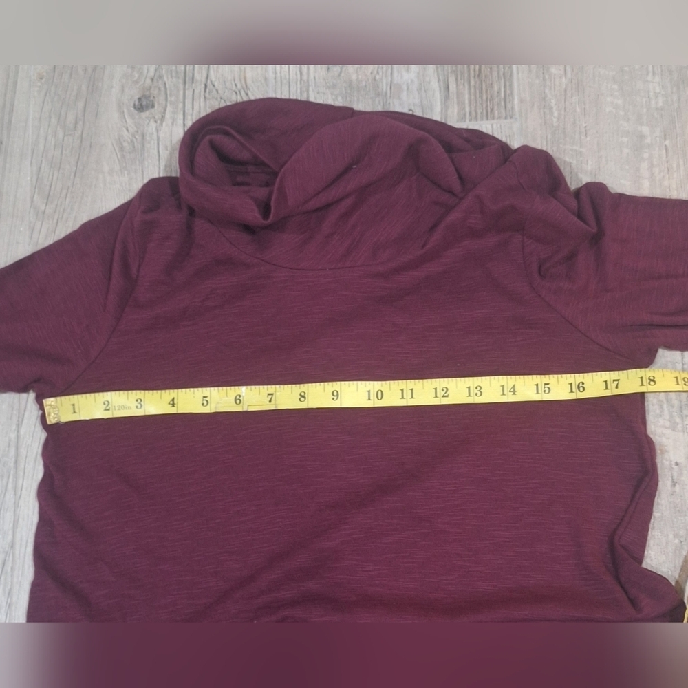 #1478 J.Jill maroon  puma cotton cowl neck tunic sz.S - Picture 8 of 9